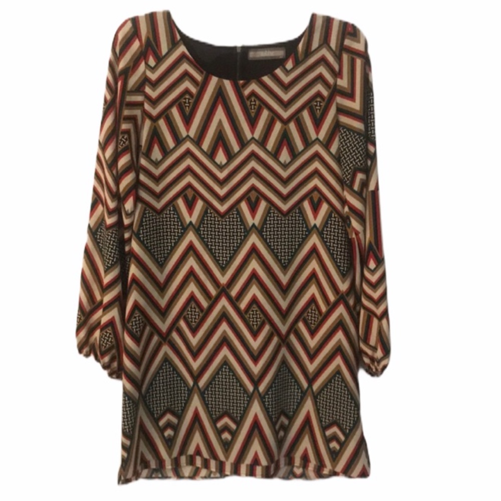 Addie lined print tunic dress